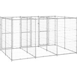 vidaXL Zunanji pasji boks pocinkano jeklo 7,26 m² | Shoptok.si