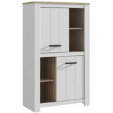 Modern Living Visoka Komoda Elara, Bela, Barva Hrasta | Shoptok.si