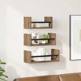  Set zidnih polica s policom 3 pcs Umjetnički hrast 40x16x14cm | shoptok.hr