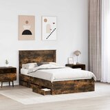  Krevetna konstrukcija s ladicama Dimljeni hrast 135 x 190 cm | shoptok.hr