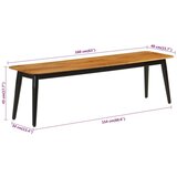 vidaXL Klupa 160 x 40 x 45 cm od masivnog drva manga i željeza | shoptok.hr