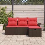  Vrtna sedežna garnitura z blazino 4 pcs Poly ratan, (5000145758) Slike