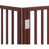 vidaXL Ograda za pse z vrati zložljiva 12 panelov rjava 960 cm les | Shoptok.si