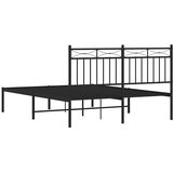  Metalni okvir za krevet s uzglavljem crni 135x190 cm | shoptok.hr