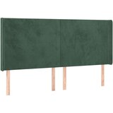  the living store vzglavje z ušesi temno zeleno 183x16x118/128 cm žamet - vzglavje, (21452194) | Shoptok.si