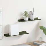 Lebdeća polica 2 pcs Maslinasto zelena 40 x 8,5 x 2,5 cm Čelik | shoptok.hr