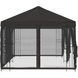 Paviljon s bočnim stranama 6 x 3 m Antracit Poliester i čelik | shoptok.hr