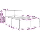  Okvir za krevet Bijelo 160 x 200 cm Konstruirano drvo - Bijelo 160 x 200 cm | shoptok.hr