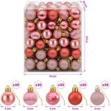  Set božićnih kuglica 150 kom. Ružičasta i roza 3 cm Polistiren | shoptok.hr