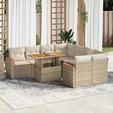 vidaXL 9-dijelni set vrtnih sofa s jastucima bež od poliratana bagrem | shoptok.hr