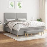  The Living Store Box spring postelja z vzmetnico svetlo siva 160x200 cm žamet - Box Spring Postelja, (21493025) | Shoptok.si