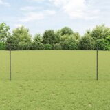 vidaXL Ograjni stebri 10 kosov U-kanal Siva 100 cm Jeklo, Šesterokotna ograja Siva 1x10 m Jeklo | Shoptok.si