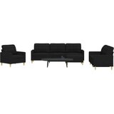  4-dijelni set sofa s tabureom crni od tkanine | shoptok.hr