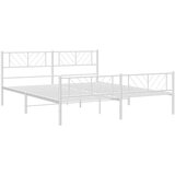 Metalni okvir kreveta uzglavlje i podnožje bijeli 180x200 cm | shoptok.hr