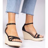 Gemre Black wedge espadrille sandals Malasia | Shoptok.si