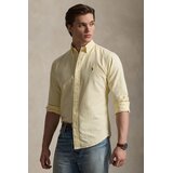 Polo Ralph Lauren Srajce z dolgimi rokavi Oxford Custom Fit Shirt - Yellow White Rumena Cene