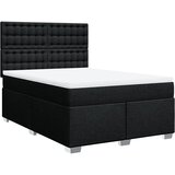  Krevet s oprugama i madracem crni 140 x 190 cm od tkanine | shoptok.hr
