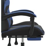  Igraća stolica od umjetne kože s osloncem za noge crno-plava | shoptok.hr