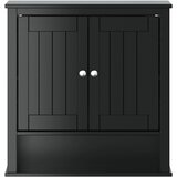  Kupaonski zidni ormarić BERG crni 69,5x27x71,5 cm od borovine | shoptok.hr