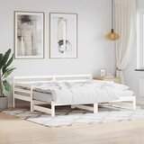 Dnevni krevet na razvlačenje bijeli 90x190 cm masivna borovina | shoptok.hr