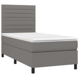  Box spring postelja z vzmetnico LED temno siva 90x200 cm blago, (20937201) | Shoptok.si