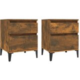  Noćni ormarići 2 kom boja dimljenog hrasta 40x35x50 cm | shoptok.hr