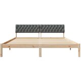 vidaXL Okvir kreveta smeđe i tamnosivo 180 x 200 cm Masivna borovina | shoptok.hr