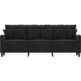  Trosjed od tkanine crna 180 cm baršunasti | shoptok.hr
