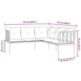  Set vrtnih sofa s jastucima crni od čelika i tekstilena | shoptok.hr