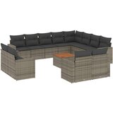 vidaXL 13-dijelni set vrtnih sofa od poliratana s jastucima sivi | shoptok.hr