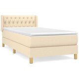  Krevet s oprugama i madracem krem 100 x 200 cm od tkanine | shoptok.hr