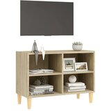 TV ormarić s nogama od masivnog drva boja hrasta 69,5x30x50 cm | shoptok.hr