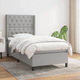  Okvir kreveta s oprugama i madrac svjetlosivi 80x200cm tkanina | shoptok.hr