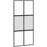 vidaXL Drsna vrata črna 102,5x205 cm kaljeno steklo in aluminij | Shoptok.si