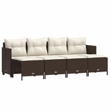  5-dijelni set vrtnih sofa s jastucima poliratan smeđi | shoptok.hr