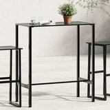 vidaXL Barska miza črna 100x50x110 cm prašno barvano jeklo | Shoptok.si