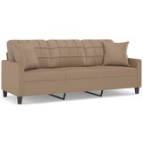  The Living Store Kavč trosed z okrasnimi blazinami kapučino 180 cm umetno usnje - Kavč Trosed, (21444727) | Shoptok.si