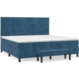  The Living Store Box spring postelja z vzmetnico temno modra 200x200 cm žamet - Box Spring Postelja, (21488427) | Shoptok.si