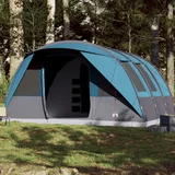 vidaXL Družinski šotor za 7 oseb moder vodoodporen