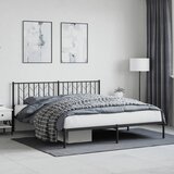  Metalni okvir za krevet s uzglavljem crni 180x200 cm | shoptok.hr