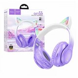 hoco. bežične stereo slušalice, bluetooth v5.3, 400mAh - W42 cat ears, purple grape cene