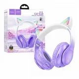 brezžične slušalke z mikrofonom, bluetooth – W42 cat ears, purple grape