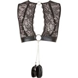 Cottelli Bondage - komplet donjeg rublja od sjajne pruge od čipke (4 komada) - M | shoptok.hr