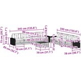  Set vanjskih sofa 9 kom. Prirodna i svjetlosiva Poliester | shoptok.hr