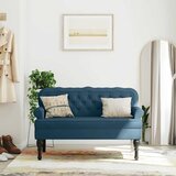  Klupa s naslonom plava 119,5 x 64,5 x 75 cm baršunasta | Eponuda.com