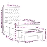 Box spring krevet s madracem svjetlosivi 90x190 cm baršunasti | shoptok.hr
