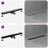  2 u 1 odvod za tuš Crna 80 cm Nehrđajući čelik 304 | shoptok.hr