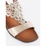 Sergio Leone Golden sandals with openwork decorations | Shoptok.si