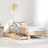 vidaXL Posteljni okvir brez vzmetnice 75x190 cm trdna borovina | Shoptok.si