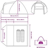 vidaXL Šotor z dome s streho s shranjevanjem Siva in oranžna 384 x 254 x 170 cm | Shoptok.si
